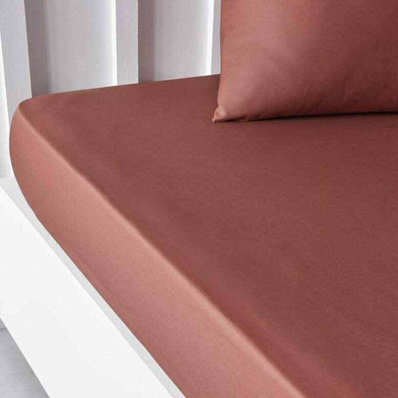 Today Fitted bottom sheet TODAY 140 x 190 cm Terracotta цена и информация | Voodilinad | kaup24.ee