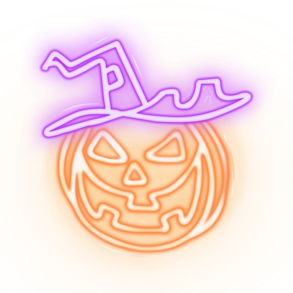 Neon PLEXI LED CURSED PUMPKIN orange purple NNE16 Neolia цена и информация | Rippvalgustid | kaup24.ee