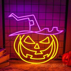 Neon PLEXI LED PUMPKIN WITCH purple orange FPNE17 Forever Light hind ja info | Rippvalgustid | kaup24.ee