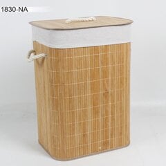 Pesukast MAX BAMBOO 40x30xH57cm, kaanega, bambusest hind ja info | Hoiukastid ja -korvid | kaup24.ee