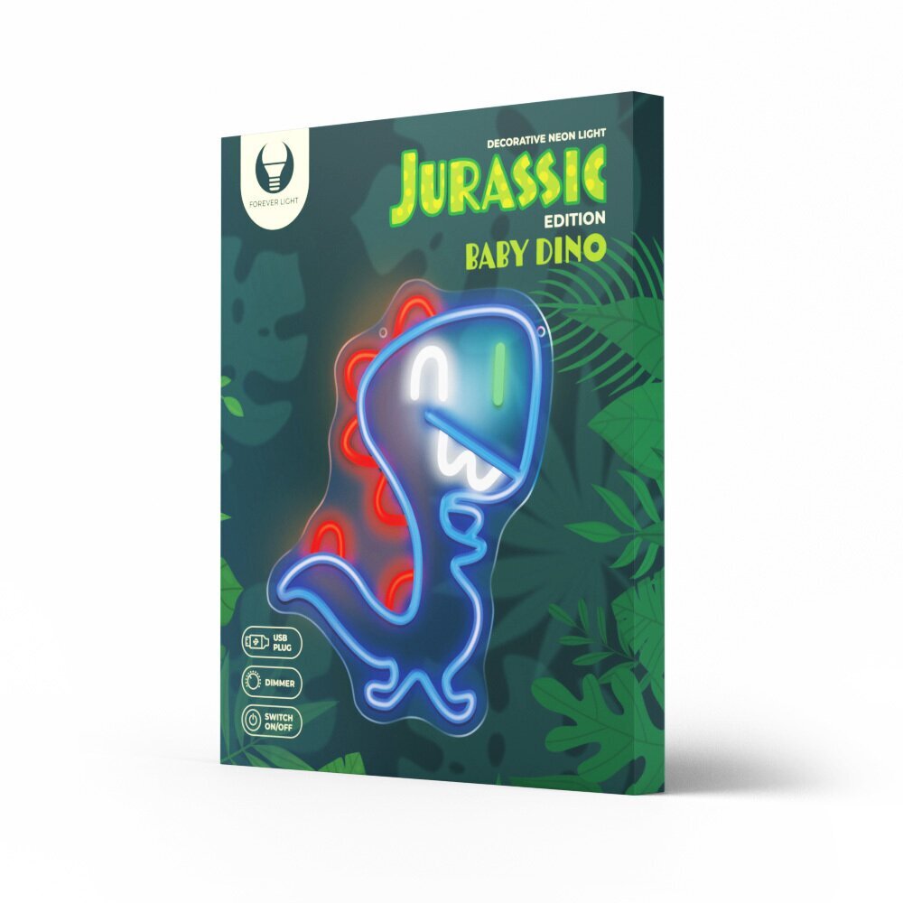 Neon LED JURASSIC BABY DINO blue FLNJ01 Forever Light hind ja info | Rippvalgustid | kaup24.ee