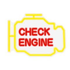 Neon PLEXI LED CHECK ENGINE yellow red NNE21 Neolia цена и информация | Люстры | kaup24.ee