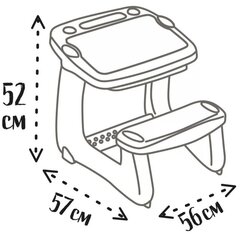 Smoby Stolik z Tablicą Do Rysowania Biurko z Ławką + 12 akcesoriów цена и информация | Детские столы и стулья | kaup24.ee