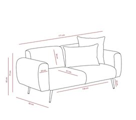 2 vietų sofa Side - Light Grey цена и информация | Диваны | kaup24.ee