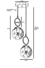 Liustra Morino 2 Li Tepsili Füme Camlı Siyah Sarkıt цена и информация | Люстры | kaup24.ee