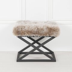 Pouffe Capraz Plush - Black, Grey v2 hind ja info | Kott-toolid, tumbad, järid | kaup24.ee