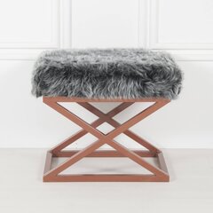 Pouffe Capraz Plush - Copper, Grey hind ja info | Kott-toolid, tumbad, järid | kaup24.ee