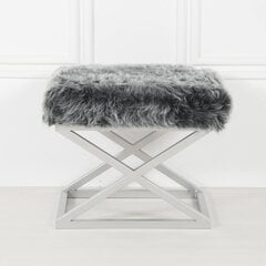 Pouffe Capraz Plush - Silver, Grey цена и информация | Кресла-мешки и пуфы | kaup24.ee