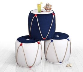 Pouffe Fora v3 - Blue, White цена и информация | Кресла-мешки и пуфы | kaup24.ee