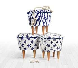 Pouffe Cunda v2 - Blue, White hind ja info | Kott-toolid, tumbad, järid | kaup24.ee