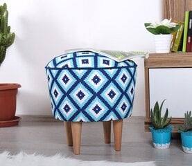 Pouffe Sky v3 - Blue, White цена и информация | Кресла-мешки и пуфы | kaup24.ee