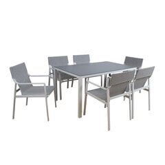 Garden furniture set OSMAN table and 6 chairs, light grey цена и информация | Комплекты уличной мебели | kaup24.ee