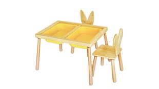 Vaiko stalo rinkinys Table and 2 Chairs - Yellow цена и информация | Детские столы и стулья | kaup24.ee