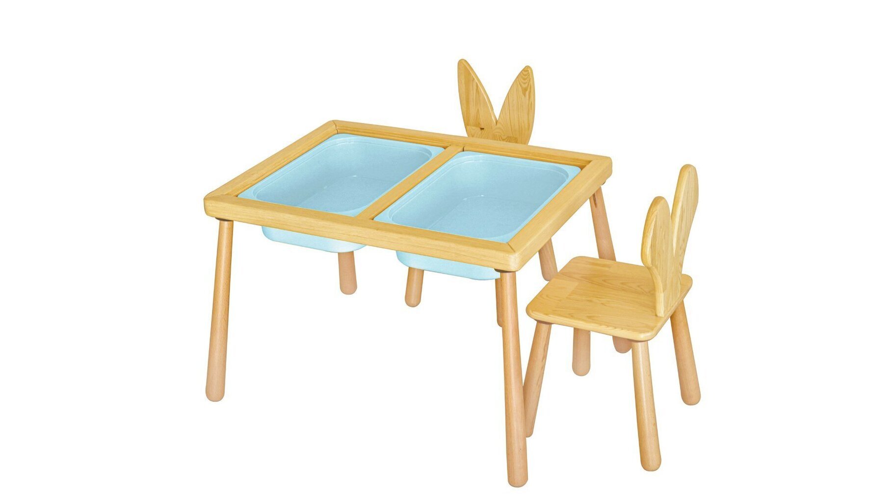 Vaiko stalo rinkinys Table and 2 Chairs - Blue цена и информация | Laste lauad ja toolid | kaup24.ee