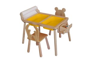 Vaiko stalo rinkinys Roll and 2 Chairs - Yellow цена и информация | Детские столы и стулья | kaup24.ee