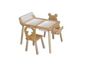 Vaiko stalo rinkinys Roll and 2 Chairs - White hind ja info | Laste lauad ja toolid | kaup24.ee