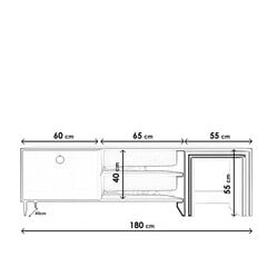 Telerialus Asir Tanay L584, pruun/valge hind ja info | TV alused | kaup24.ee