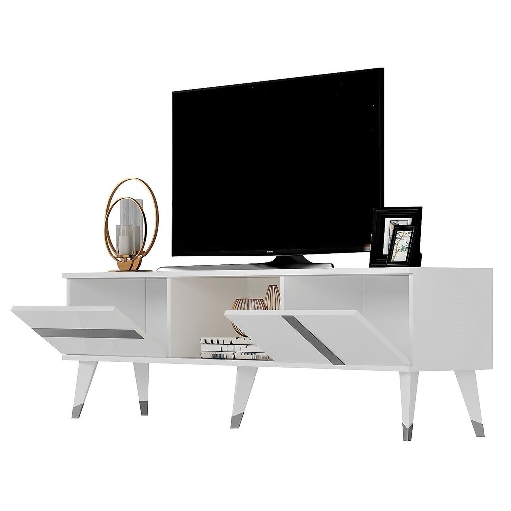 TV stalas Vania - White, Silver hind ja info | TV alused | kaup24.ee