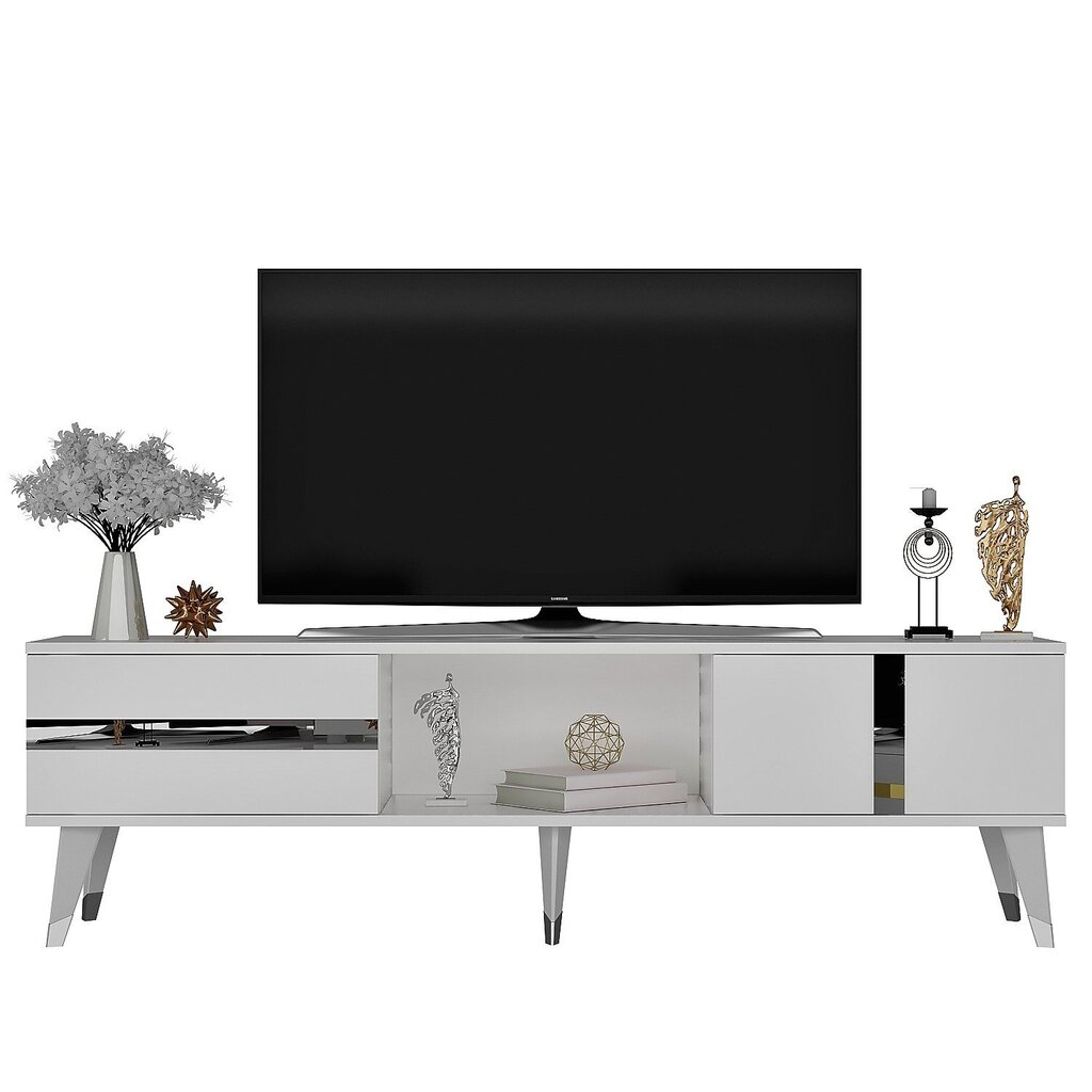 TV stalas Vania - White, Silver hind ja info | TV alused | kaup24.ee