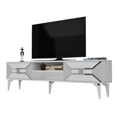 TV stalas Yumedi - White, Silver hind ja info | TV alused | kaup24.ee