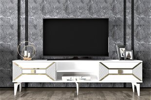TV stalas Yumedi - White, Gold цена и информация | Тумбы под телевизор | kaup24.ee