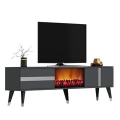 TV stalas Vania Fireplace - Anthracite, Silver цена и информация | Тумбы под телевизор | kaup24.ee