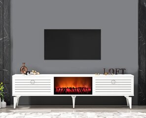TV stalas Arona Fireplace - White цена и информация | Тумбы под телевизор | kaup24.ee