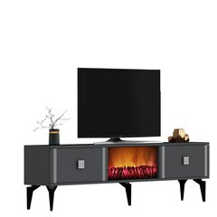 TV stalas Doruk Fireplace - Anthracite, Silver цена и информация | Тумбы под телевизор | kaup24.ee