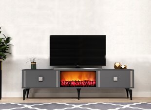 TV stalas Doruk Fireplace - Anthracite, Silver цена и информация | Тумбы под телевизор | kaup24.ee