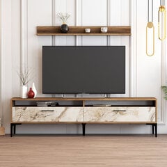 Televizijos vienetas Istanbul - Walnut, White Marble hind ja info | TV alused | kaup24.ee