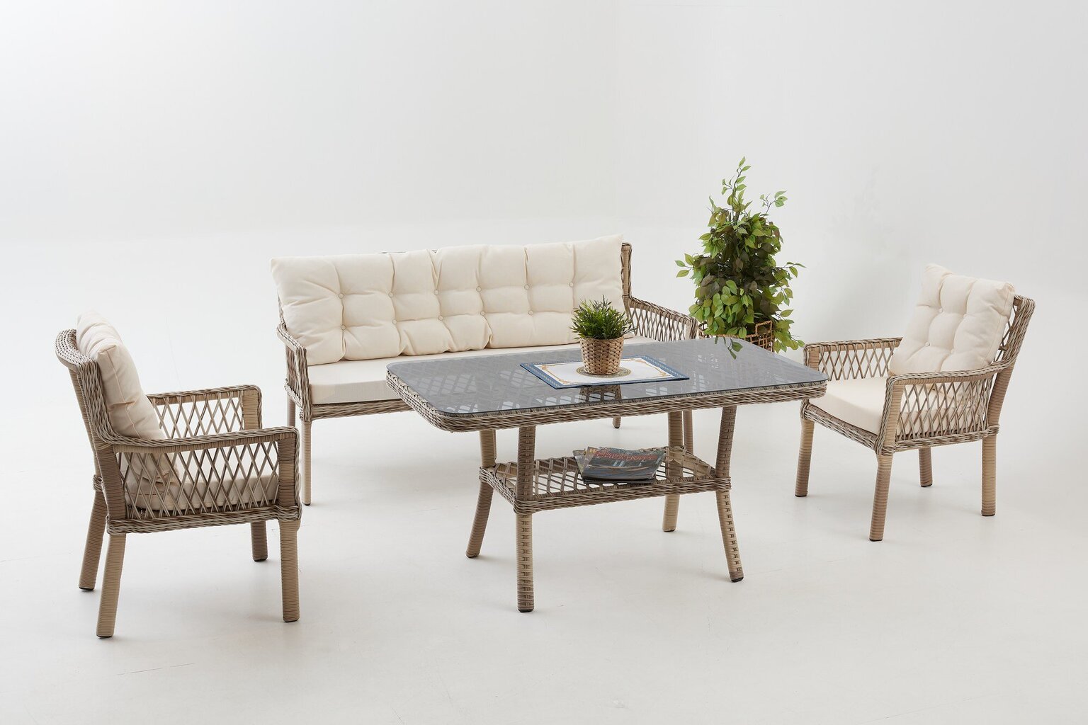 „Garden Lounge“ komplektas Pure Rattan (3+1+1+S) hind ja info | Aiamööbli komplektid | kaup24.ee