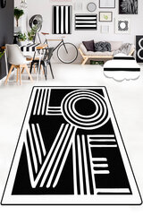 Kilimas (120 x 180) Line Love Djt - Black hind ja info | Vaibad | kaup24.ee