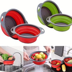 '1/2pcs collapsible colanders folding strainers colander gotagome blɔ awu foldable silicone nuɖaƒe drop funnel sɔ ŋutɔ na drain pasta' hind ja info | Köögitarbed | kaup24.ee