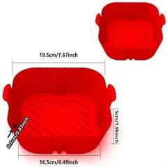 '1 шт., силиконовый горшок для фритюрницы, многоразовые вкладыши для фритюрницы, противень для выпечки в духовке, аксессуары для домашней и кухонной фритюрницы 19,48 см x 16,48 см x 4,98 см' цена и информация | Столовые и кухонные приборы | kaup24.ee