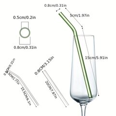 '4 многоразовых прозрачных стеклянных трубочки для смузи' цена и информация | Столовые и кухонные приборы | kaup24.ee