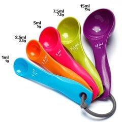 '5tk Style Kitchen Colourworks Mõõdulusikad Spoon Cup Küpsetusnõude komplekt' hind ja info | Köögitarbed | kaup24.ee