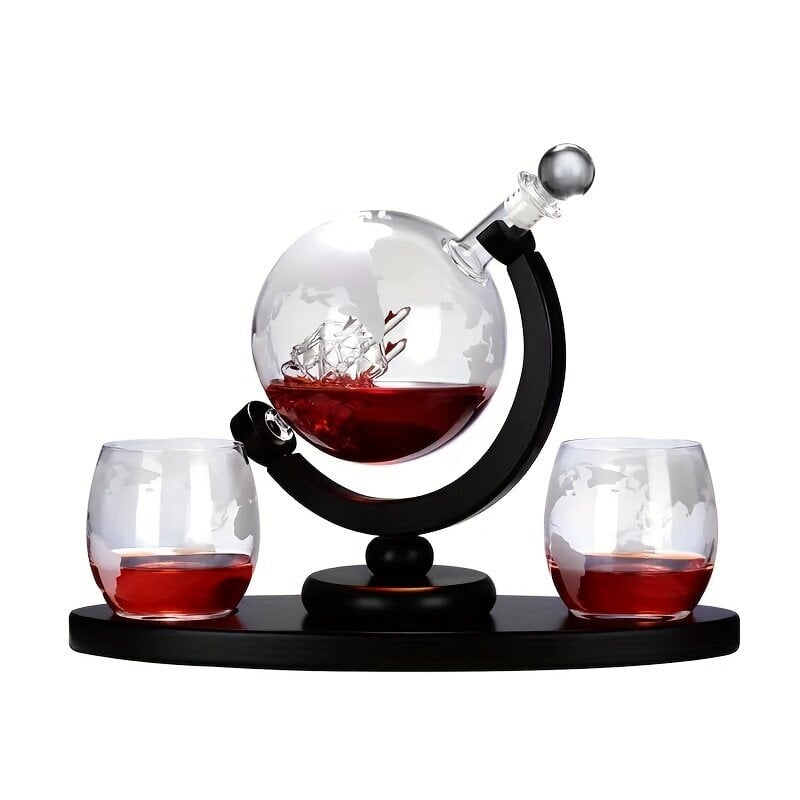 '3 tk. / komplekt Whisky Decanter ja Wine Globe World Globe pokaalikomplekt klaasveinipudeli sünnipäeva soojendav kingitus alkoholile Scotch Bourbon Vodka kingitus abikaasale meestele 900ml/30oz' hind ja info | Köögitarbed | kaup24.ee