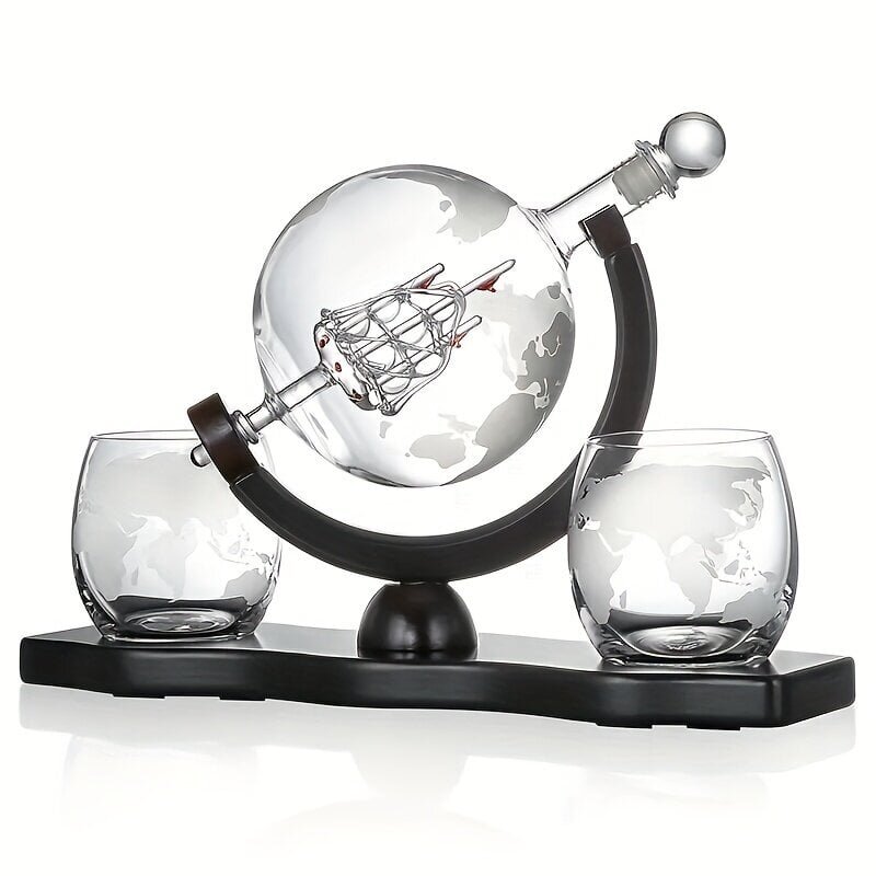 '3 tk. / komplekt Whisky Decanter ja Wine Globe World Globe pokaalikomplekt klaasveinipudeli sünnipäeva soojendav kingitus alkoholile Scotch Bourbon Vodka kingitus abikaasale meestele 900ml/30oz' hind ja info | Köögitarbed | kaup24.ee