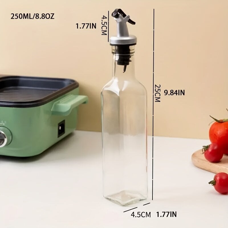 '1tk, majapidamisklaasist õlipudel, oliiviõlipudel, sojakastme dosaator, äädikakonteiner, köögimaitseainete säilituspudel, kööginõu, õlidosaator, sobib toiduvalmistamiseks, küpsetamiseks, salatiks, grillimiseks, köögiriistad, köögitehnika' цена и информация | Köögitarbed | kaup24.ee