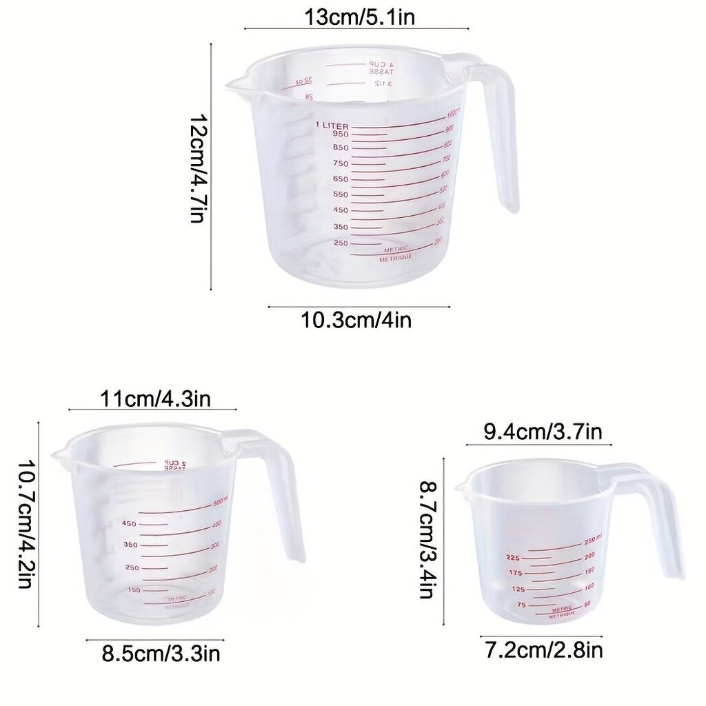 '1 tk mõõtetops Majapidamises kasutatavast plastikust mõõtetops Läbipaistev mõõtetops koos skaalaga Märg koostisaine mõõt Köök Küpsetamise Mõõtevahend Küpsetustööriistad Köögitööriistad Koolitarbed' hind ja info | Köögitarbed | kaup24.ee