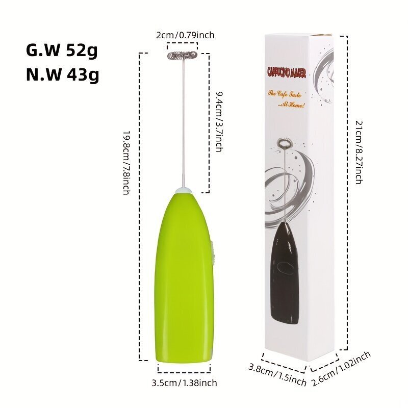 '1 tk Mini käsivispli piimavahustaja kohvi jaoks koos täiustatud käsivispli elektrilise piimavahustajaga, patareiga töötav munavahustaja ja Frappe, latte, piima, matcha, kuuma šokolaadi jaoks mõeldud kohvivahustaja (patarei ei kuulu komplekti)' hind ja info | Köögitarbed | kaup24.ee