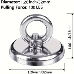 '3 tk Neodüümiga kalapüügimagnetid Haruldaste muldmetallide püsimagnetid koos aasaga 100 LBS (45KG) magnetkonksud, vastupidavad süvistatava auguaasaga jõgede väljavõtmiseks ja magnetpüügiks Kasulikud tööriistad' hind ja info | Köögitarbed | kaup24.ee