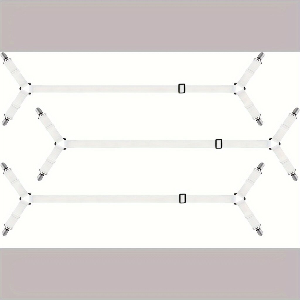 '3 komplekti voodipesu hoidiku rihmad, reguleeritavad risti voodipesu klambrid, elastsed ribad, riidepuud mugava voodipesu hoidmiseks kahele kuninganna madratsile, voodipesu kinnitused' hind ja info | Voodipesu | kaup24.ee