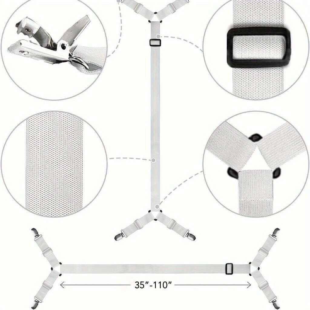 '3 komplekti voodipesu hoidiku rihmad, reguleeritavad risti voodipesu klambrid, elastsed ribad, riidepuud mugava voodipesu hoidmiseks kahele kuninganna madratsile, voodipesu kinnitused' hind ja info | Voodipesu | kaup24.ee