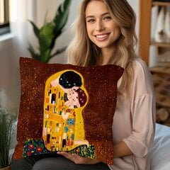 '1 tk Klimti inspireeritud kunstiteostega padjakate 17,7x17,7 tolli, traditsioonilises stiilis virsikunahast sametine padjakate, dekoratiivne diivanvoodi padjakate kodu kaunistamiseks, ühepoolne trükk ilma vahetükita' hind ja info | Voodipesu | kaup24.ee