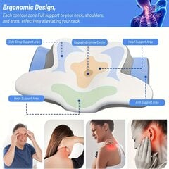 '1 tk. jahutav padi kaela toetamiseks, reguleeritav kaelapadi mugavaks magamiseks, lõhnatud ergonoomilise kontuuriga mäluvahust padjad, ortopeediline voodipadi küljeseljale kõhuli magajatele Emakakaela padi kaela ja õlgade lõdvestamiseks' hind ja info | Voodipesu | kaup24.ee