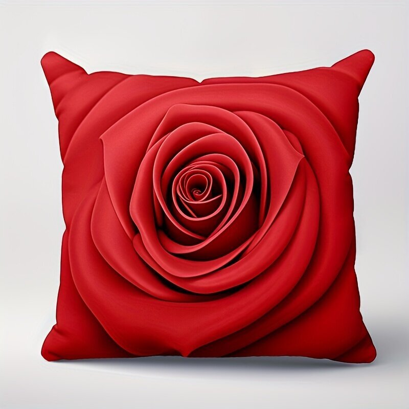 '1 tk Red Rose Heart padja kate Ruumi sisekujundus Magamistoa sisustus Diivan Autodekoratsioon 45x45cm Tõmblukk Kahepoolne trükkimine Ilma Padjapüürita' цена и информация | Voodipesu | kaup24.ee