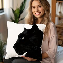 '1tk Modern Style Black Panther Küljeportree fotograafia Virsikunahast Sametine Padjapüür 45x45cm Padjakate autodiivanile Magamistoa Dekoratiivne Padjapüür Ilma sisestuseta Kodusisustus Ühele küljele trükk' hind ja info | Voodipesu | kaup24.ee