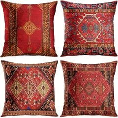 '4tk Bohemian Cuddle Padjakate Geomeetriline Kilim Home Decor 4-osaline komplekt Oriental Ikat padjakate Dekoratiivne padja diivan Diivani padjakate Värviline punane tribal (padja sisestus ei kuulu komplekti)' hind ja info | Voodipesu | kaup24.ee