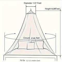 '1 шт. навес для кровати, москитная сетка, бытовая бесплатная установка, потолочный купол, москитная сетка, защита от насекомых, подвесной навес для взрослых, детский купол, москитная сетка, простая кровать, мантия, напольный корт, москитная сетка, декор спальни' цена и информация | Москитные сетки | kaup24.ee